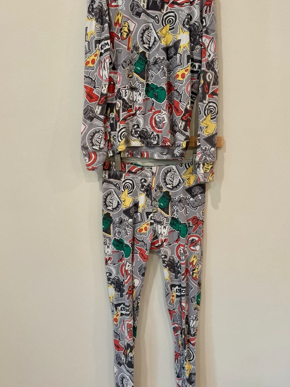 GAP Kids Marvel Gray Organic Cotton Sleep Set Long Sleeve Pants